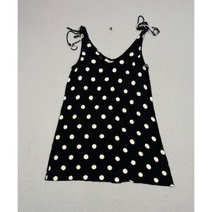 Billabong Small Dress/Shirt Black and White Polka Dot Retro/ BOHO